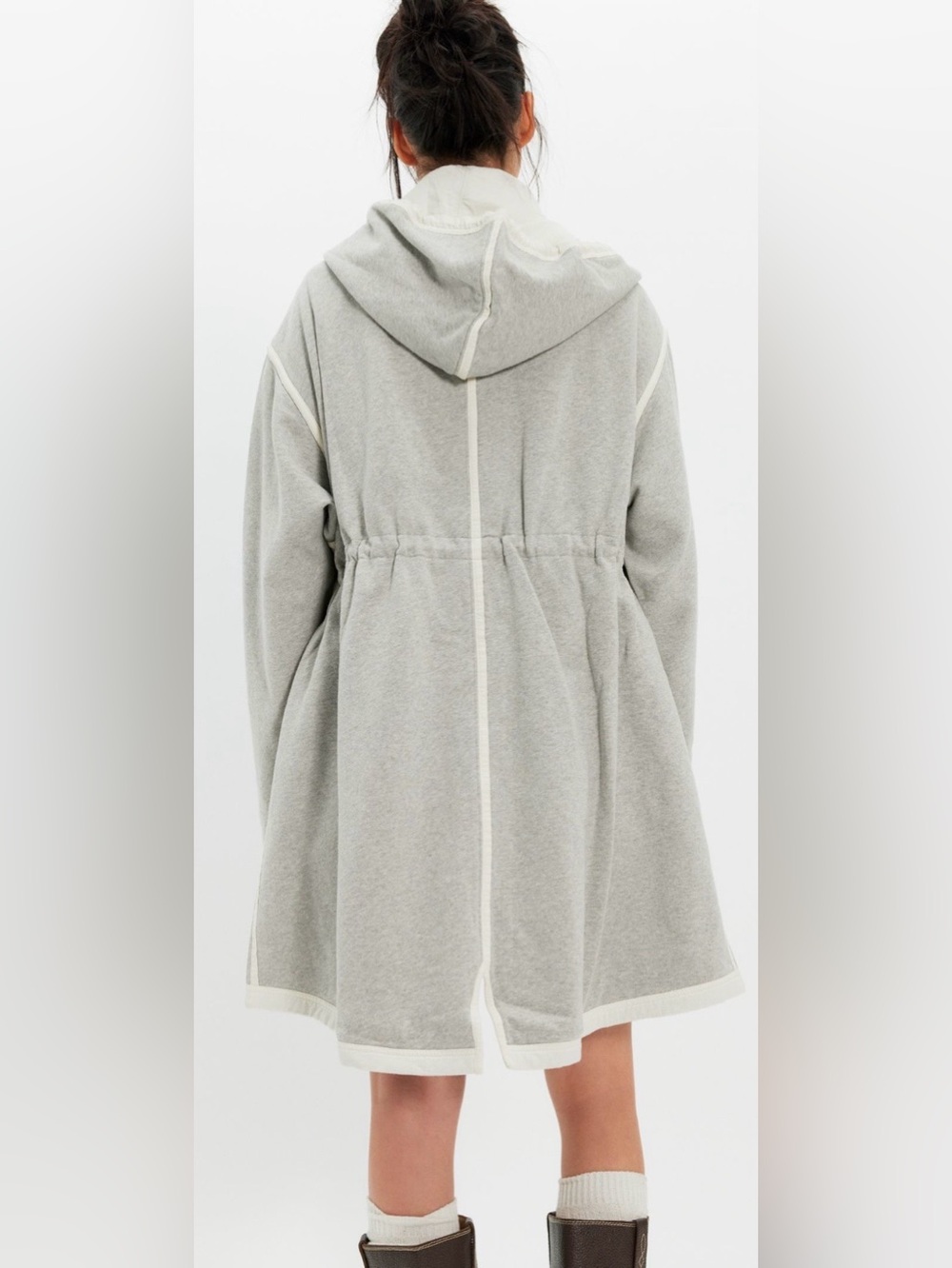 Free People S Margo Oversized Cardigan in Heather Gray Cotton Pockets NWT NEW - Picture 2 of 7